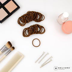 Heliums small hair ties closeup fabric texture highlights gentle snag-free design for fine hair.