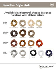 Heliums kid ponytail image shows comfortable brown elastic for 1-inch styles.