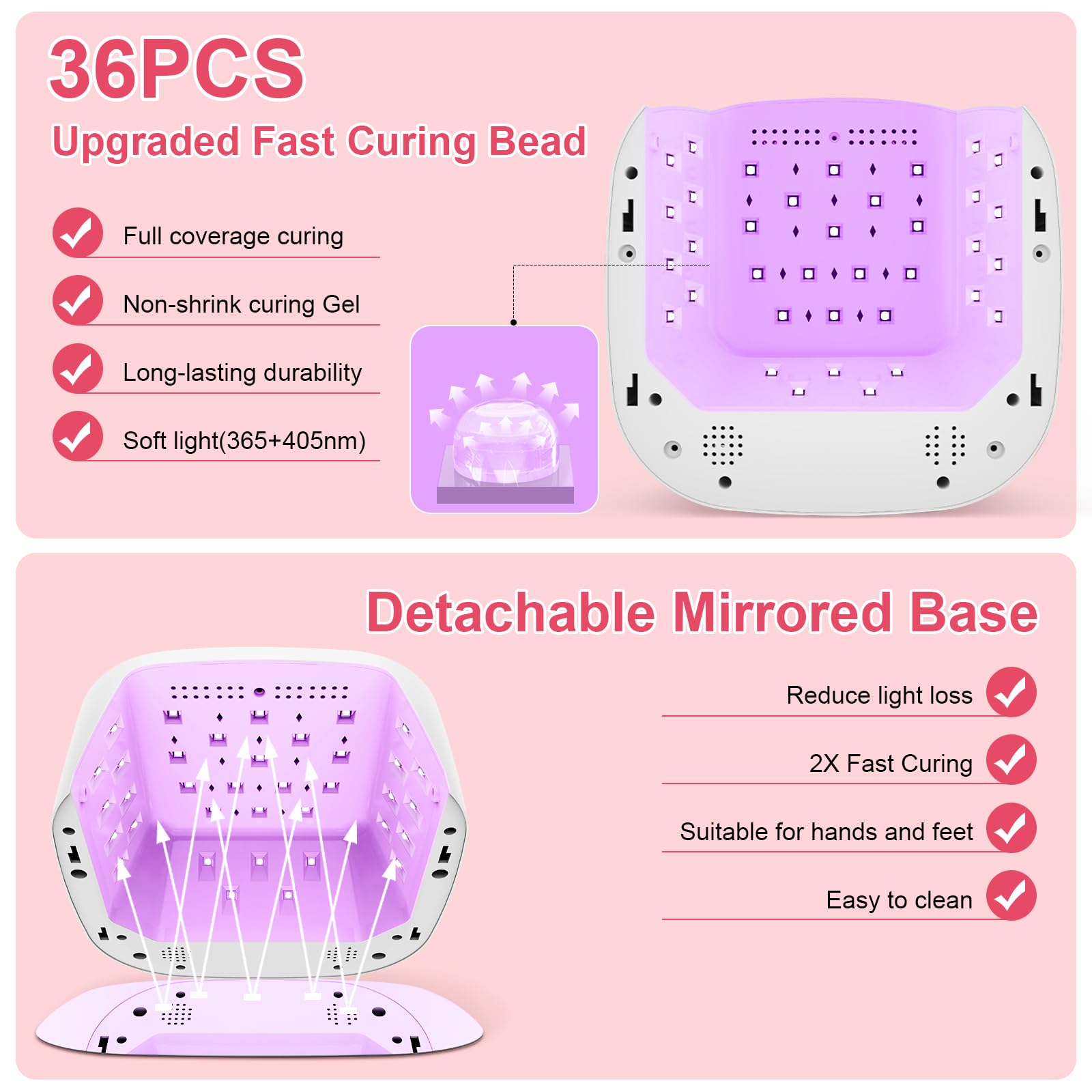 HELIVIVE 36-led UV beads deliver even curing during sessions.