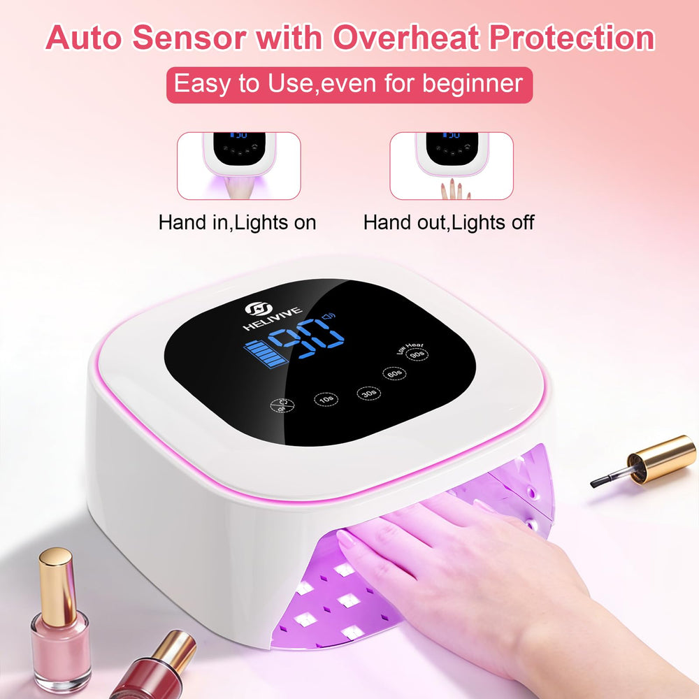 HELIVIVE Infrared sensor turns on hands-in for easy use.