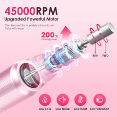 HELIVIVE nail drill side view shows portable ergonomics for comfortable handling during long sessions.