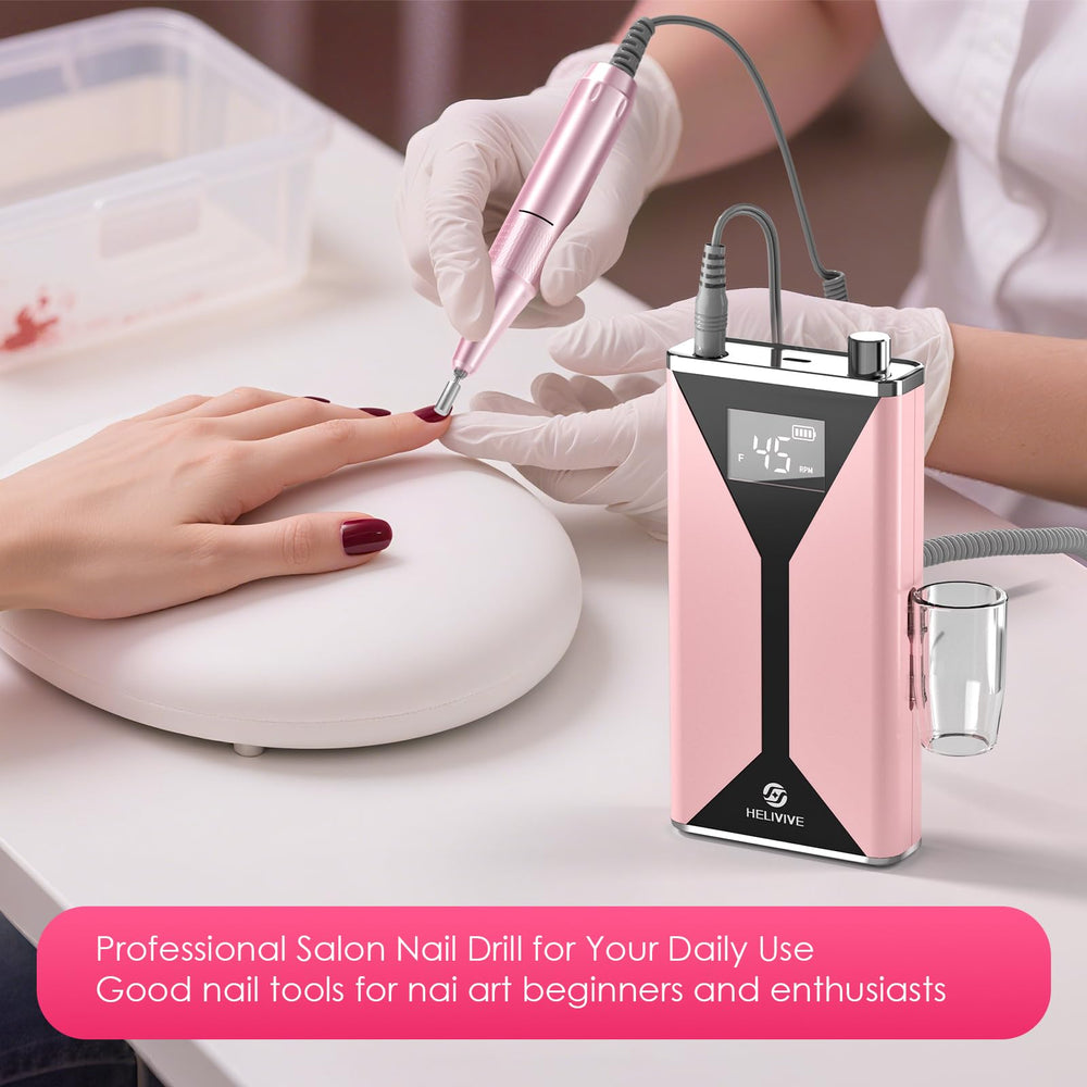 HELIVIVE ergonomic handle image conveys comfortable grip during detailed shaping and filing.