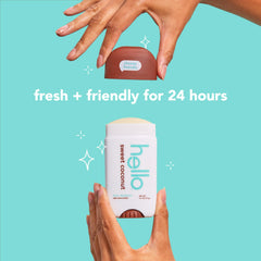 Hello Sweet Coconut packaging emphasizes vegan and dermatologist-tested credentials.