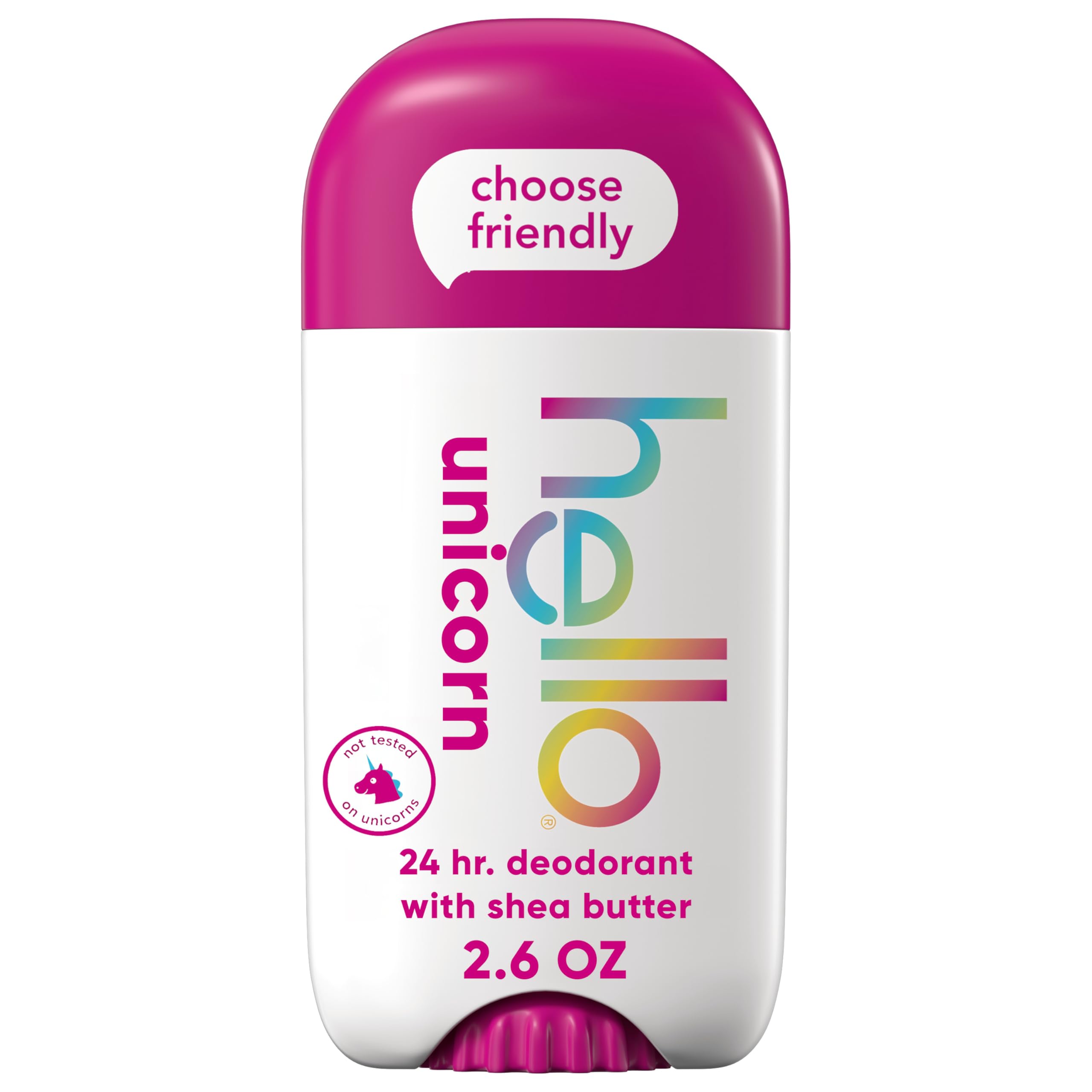 Hello Unicorn aluminum-free deodorant stick 2.6 oz for all-day freshness