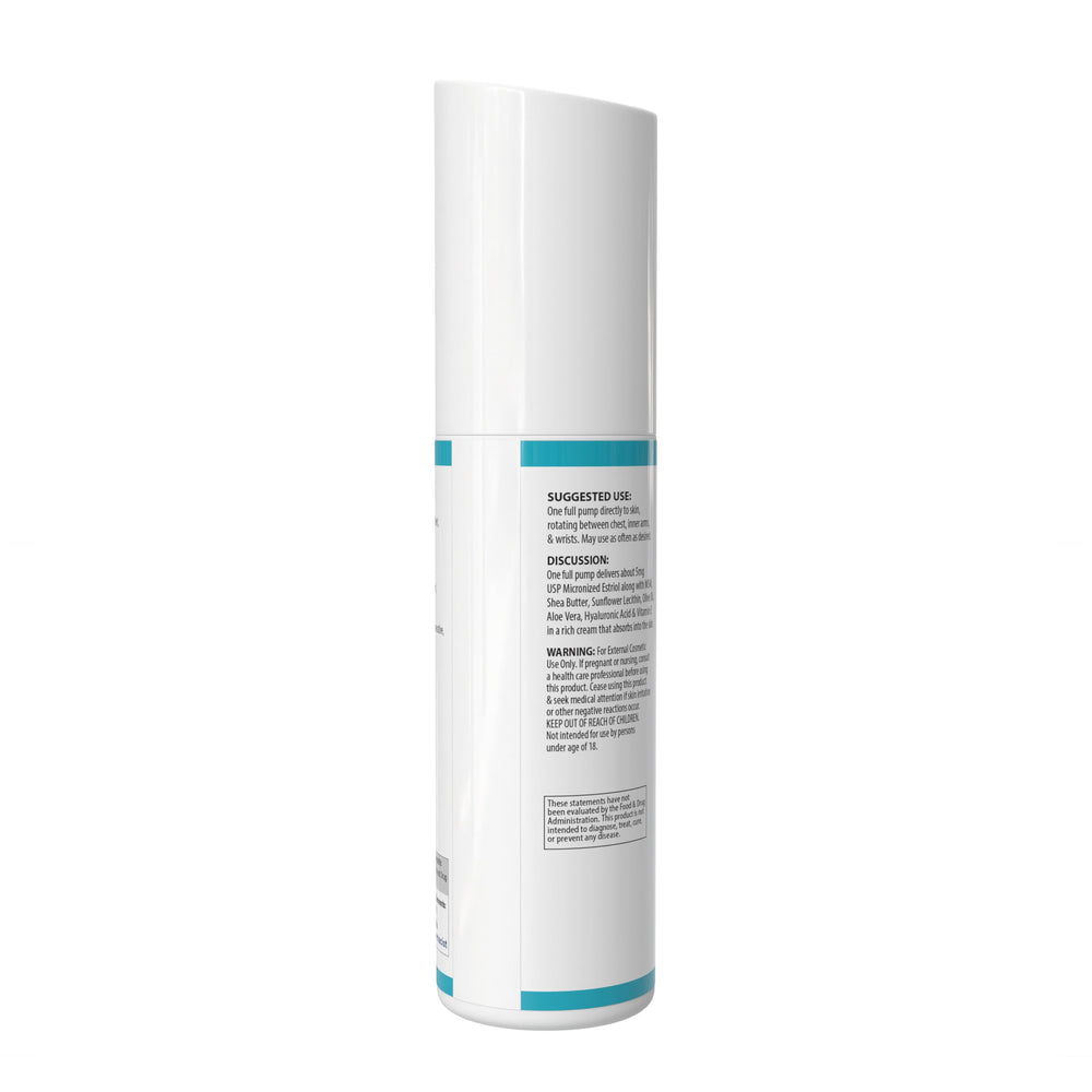 HelloPharmacist estriol 5.0 cream texture closeup promotes smooth, moisturized skin.