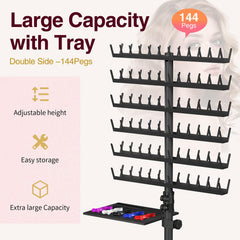 Hemndic Braiding Hair Rack front view showing sturdy frame and height range.