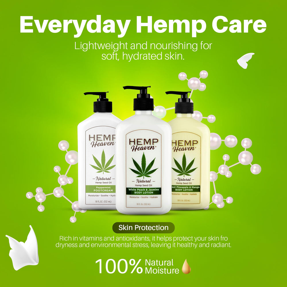 Ingredientes naturales seleccionados en Hemp Heaven, sin parabenos.