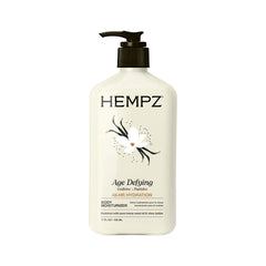 Hempz Age-Defy Body Lotion 17 oz bottle demonstrates fast absorption on dry skin.