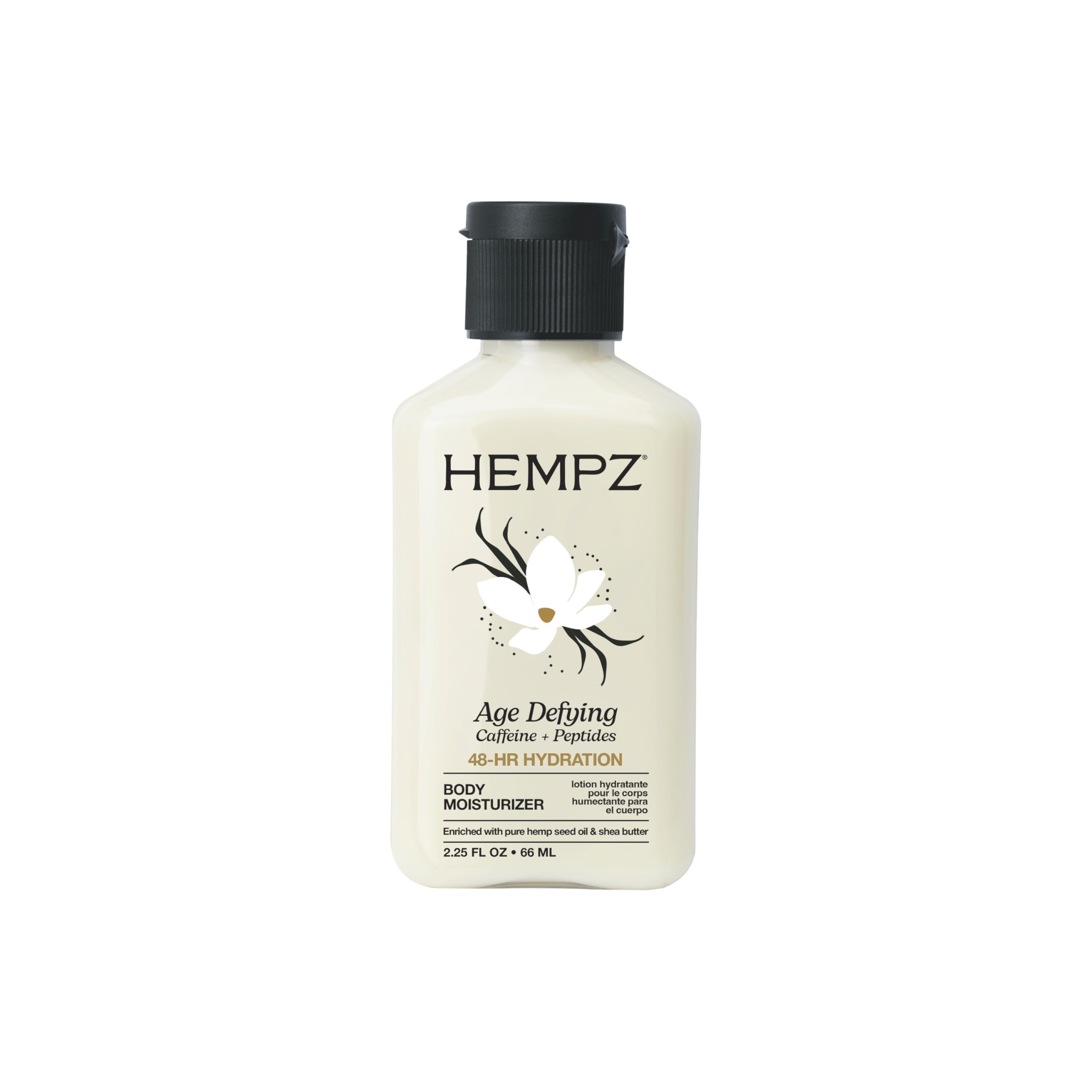 Hempz Age Defying body lotion bottle for daily hydration and smooth skin.