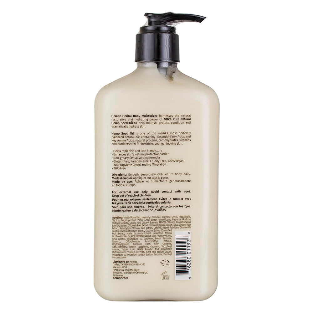 Hempz Age Defying label close-up highlighting vegan paraben-free formula.