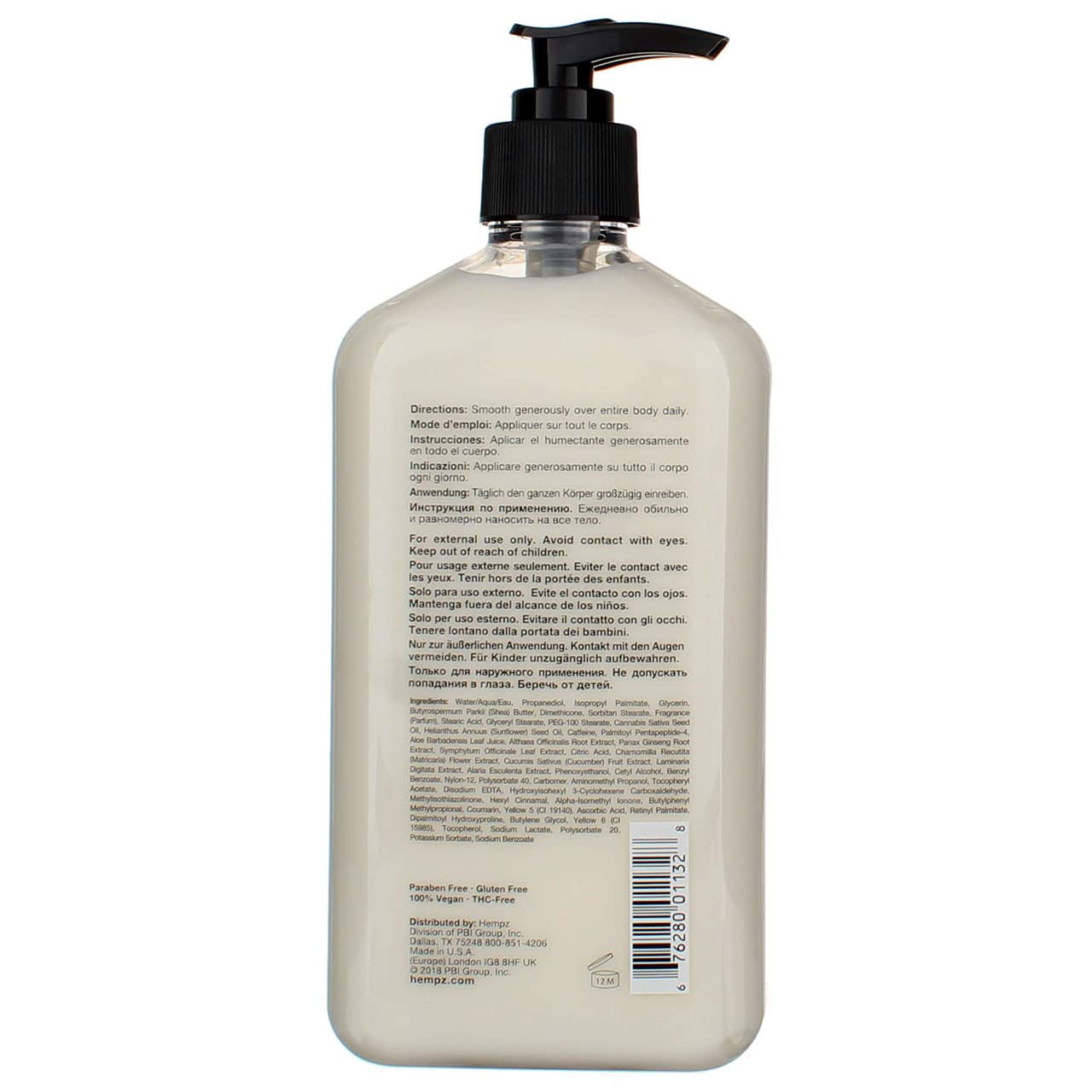 Hempz bottle shown on a bathroom shelf ready for daily routine.