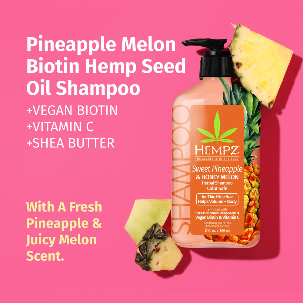 Hempz champú de biotina: espuma cremosa para cabello dañado.