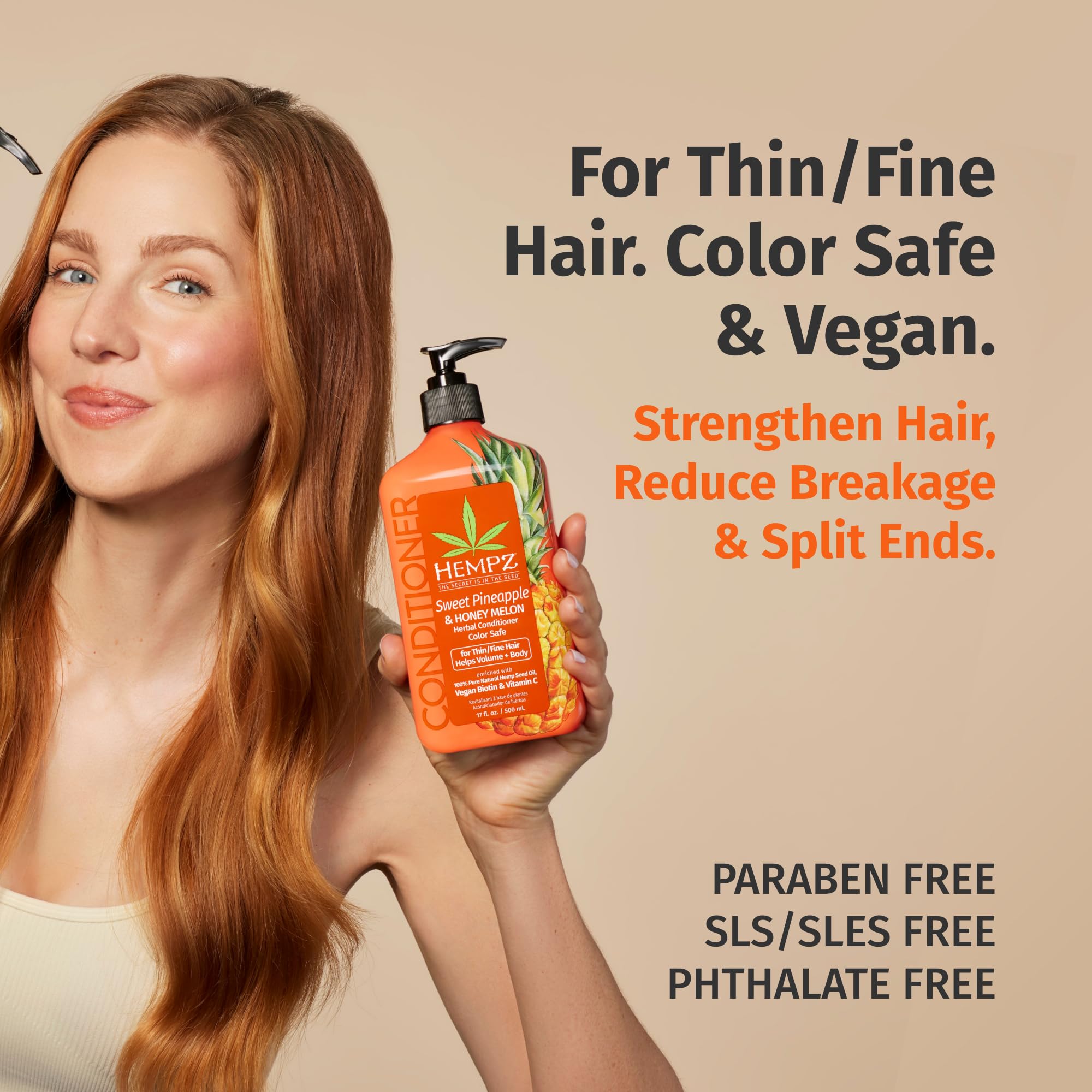 Hempz Biotin Conditioner with avocado oil and ginseng ingredients for moisture