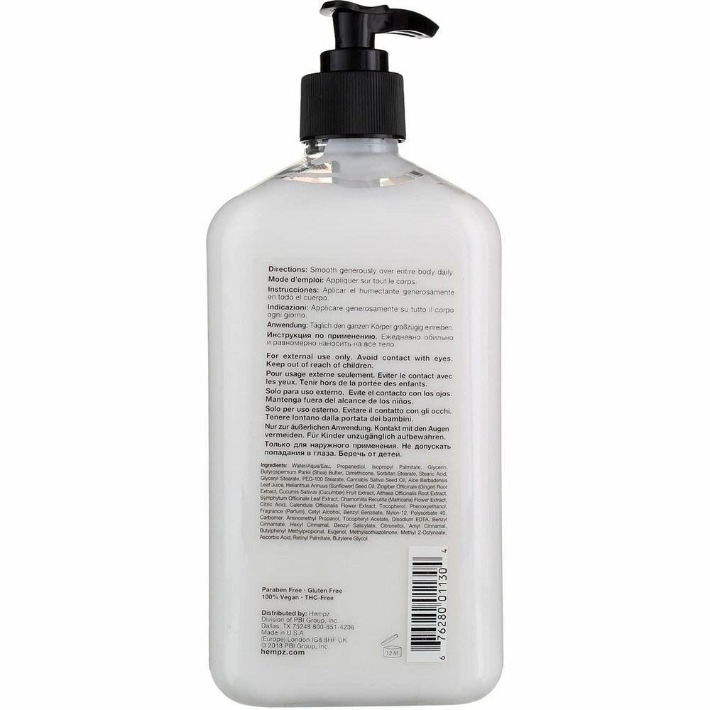 Hempz ingredients close-up featuring hemp seed oil and shea butter.