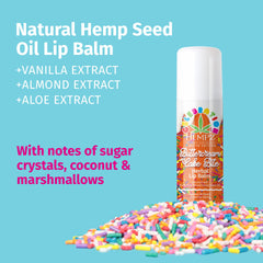 Hempz Buttercream Cake Lip Balm scent closeup with vanilla and almond notes