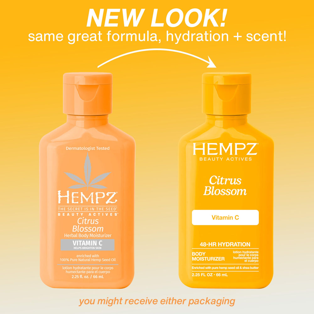 Envase de viaje Hempz Citrus Blossom de 66 ml.