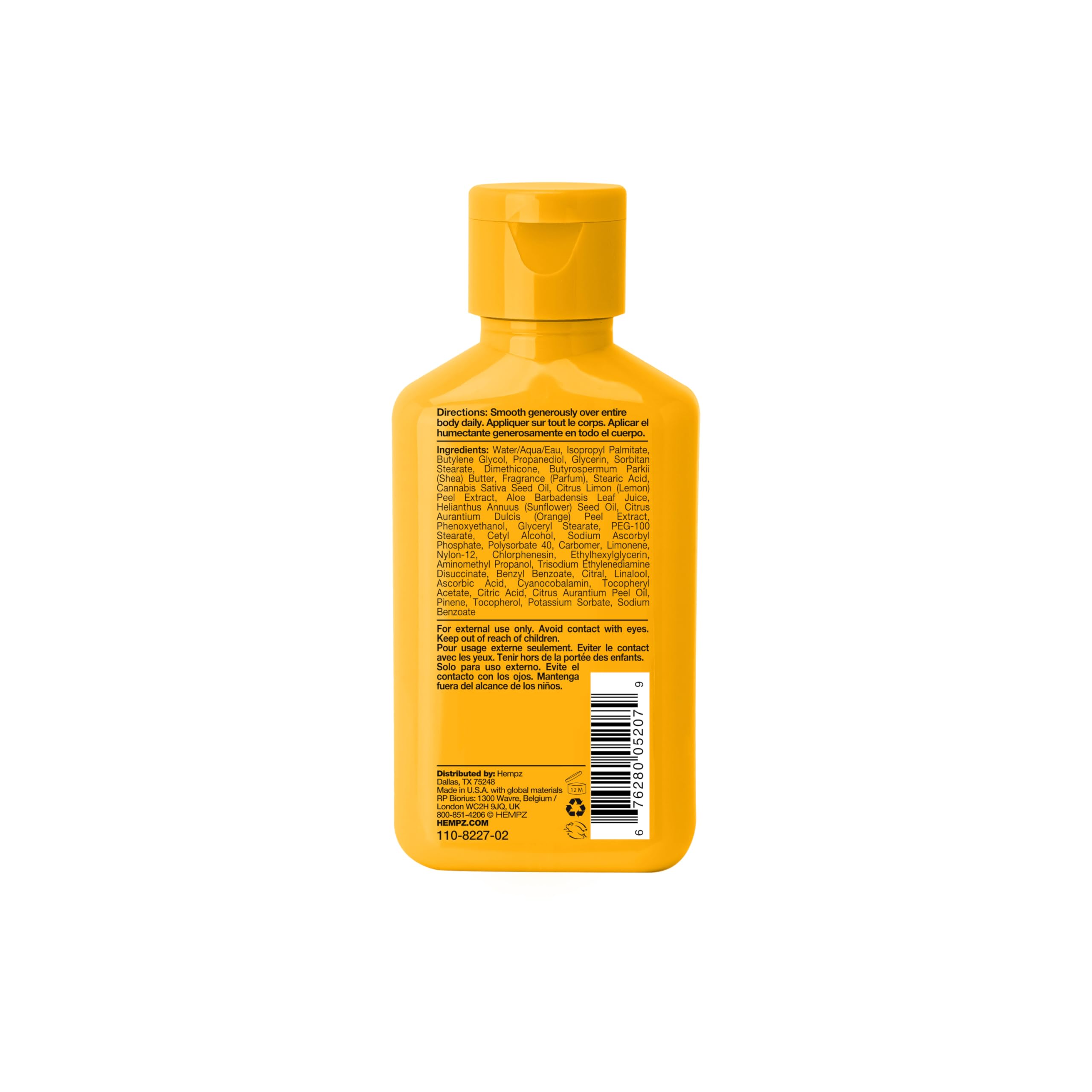 Textura suave de Hempz Citrus Blossom para piel seca.