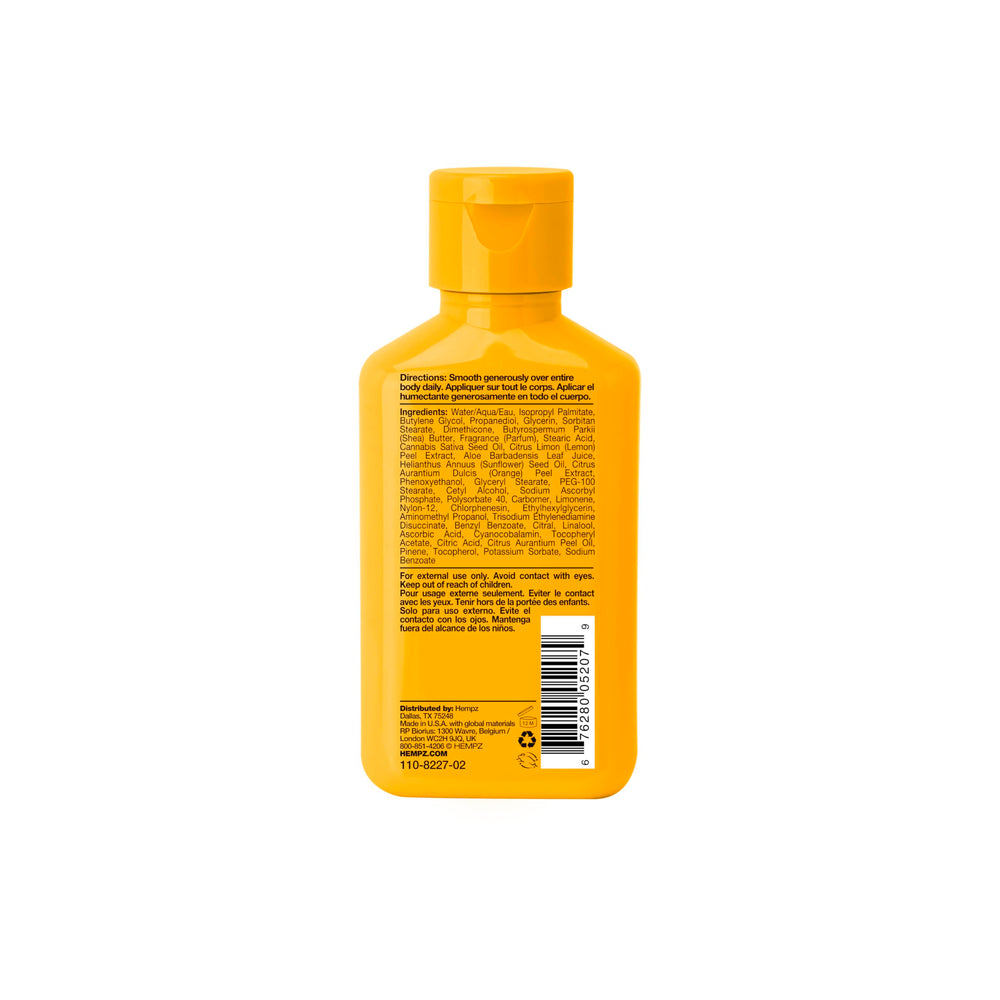 Textura suave de Hempz Citrus Blossom para piel seca.
