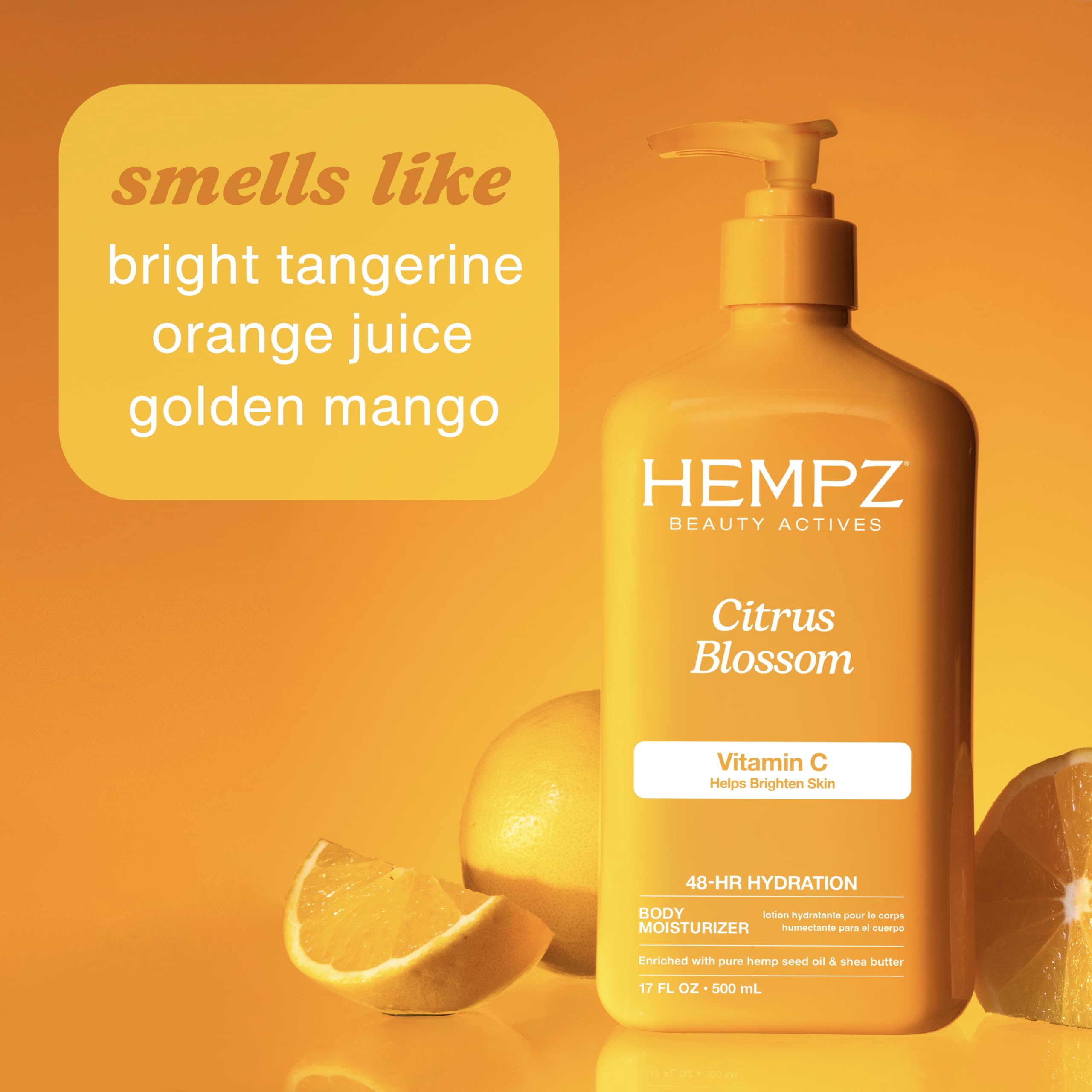 Hempz Citrus Blossom, vitamina C: apoyo antioxidante para un aspecto más radiante.