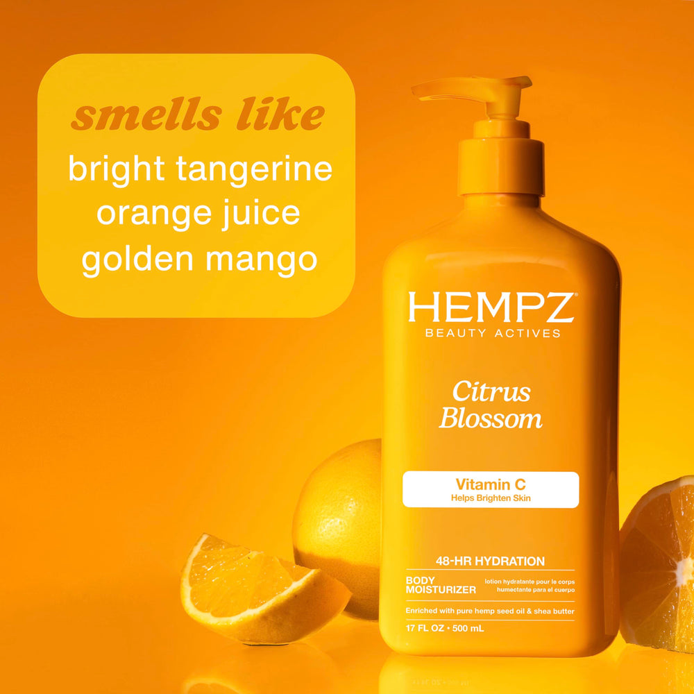 Hempz Citrus Blossom, vitamina C: apoyo antioxidante para un aspecto más radiante.