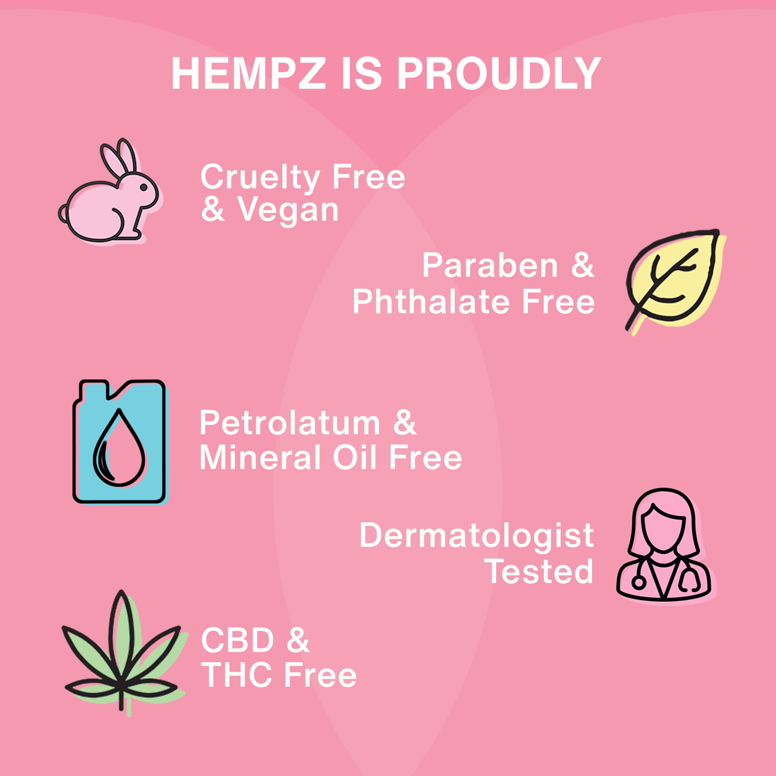 Hempz envase libre de crueldad, opción ética para cuidado diario.
