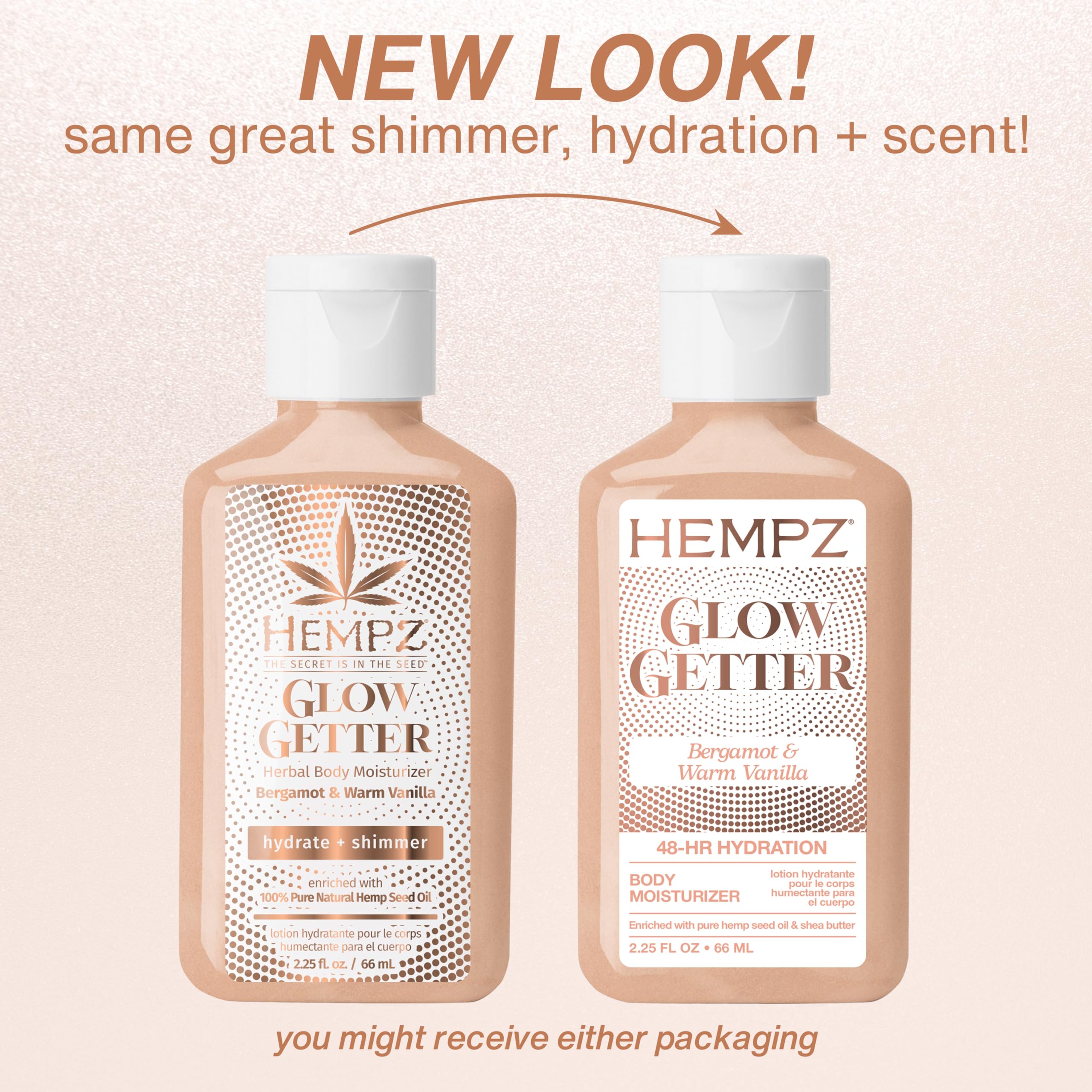 Hempz Glow Getter bergamot amber fragrance offers fresh scent
