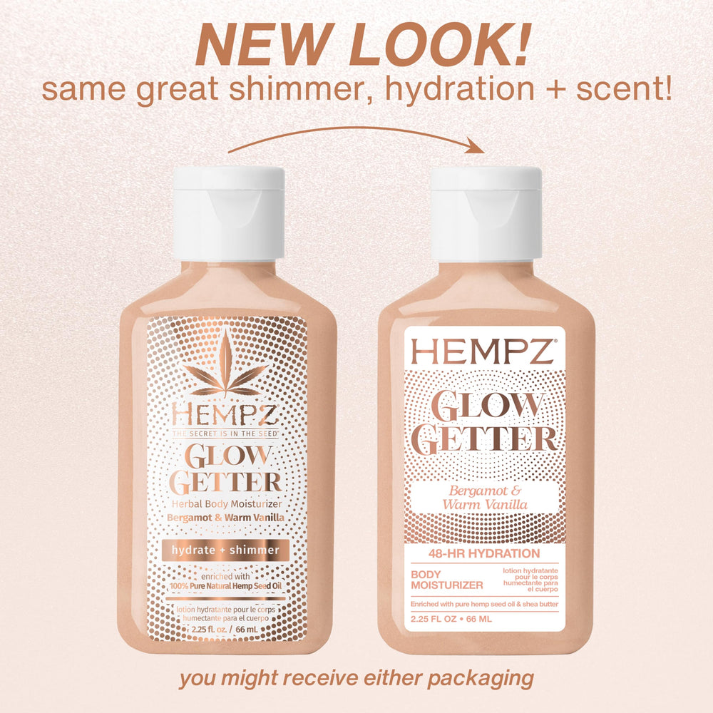 Hempz Glow Getter bergamot amber fragrance offers fresh scent