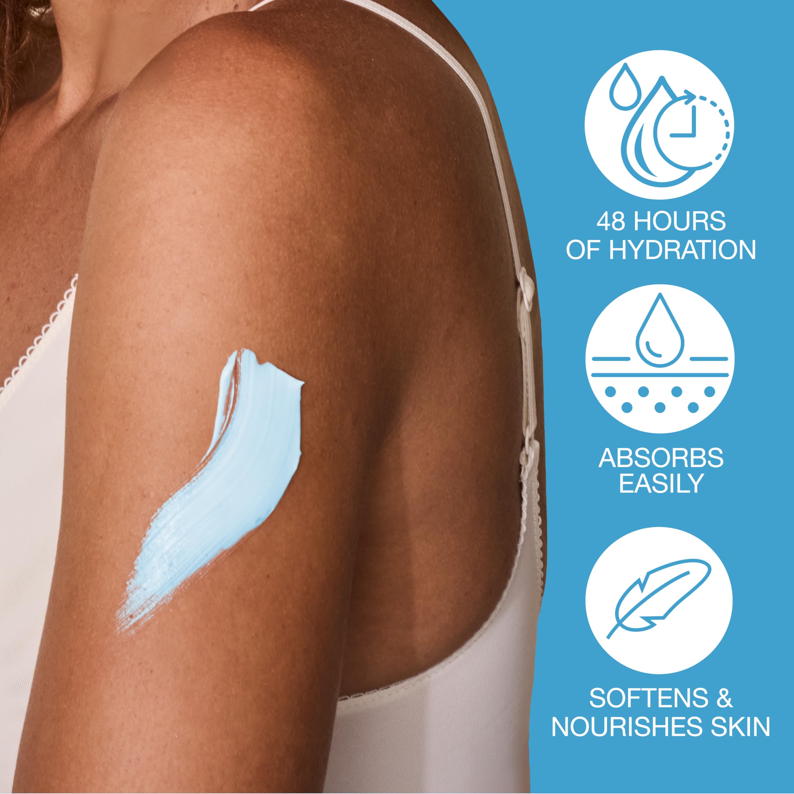 Hands apply Hempz lotion showing quick absorption and softness