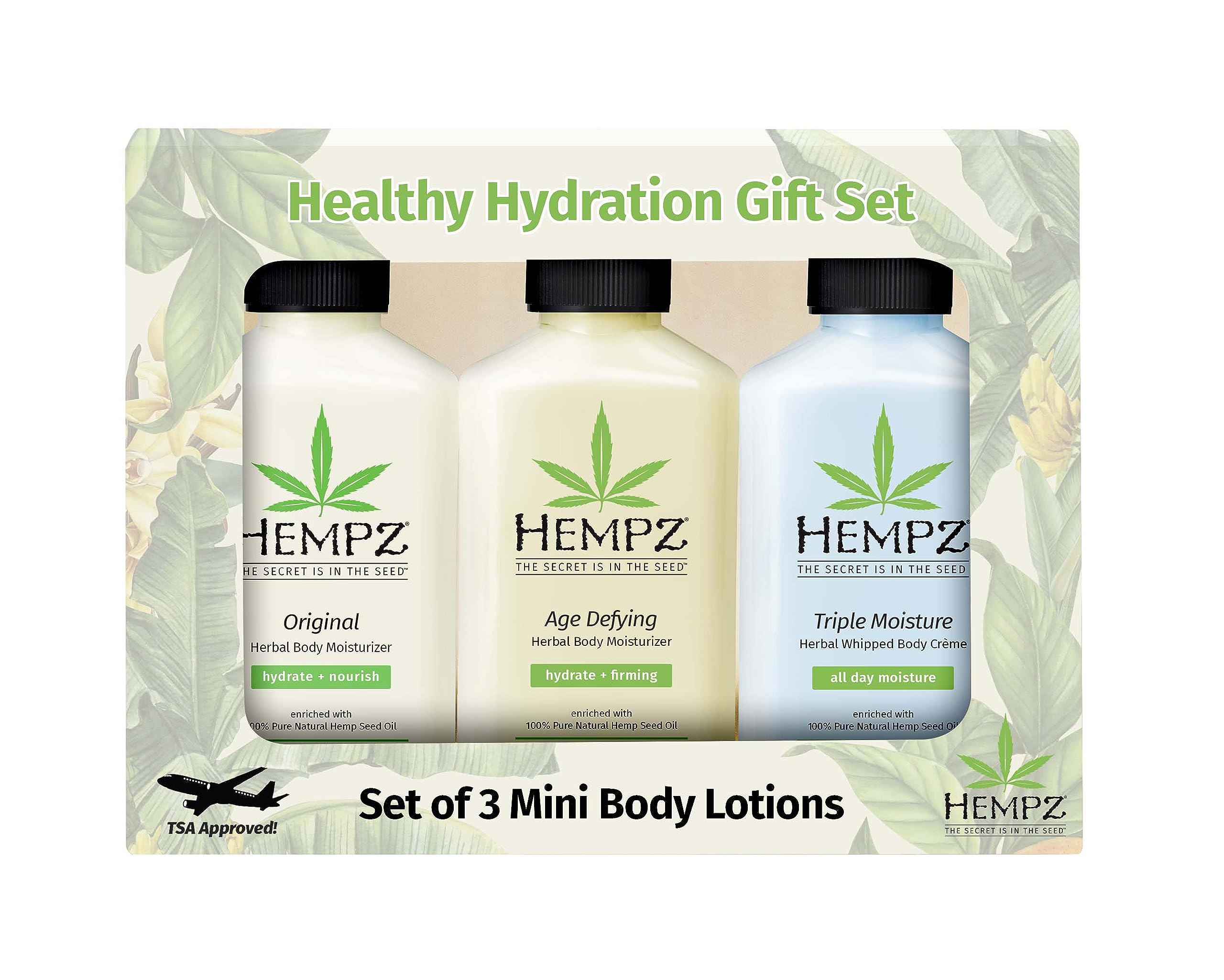 Hempz conjunto de 3 cremas corporales mini para hidratación profunda