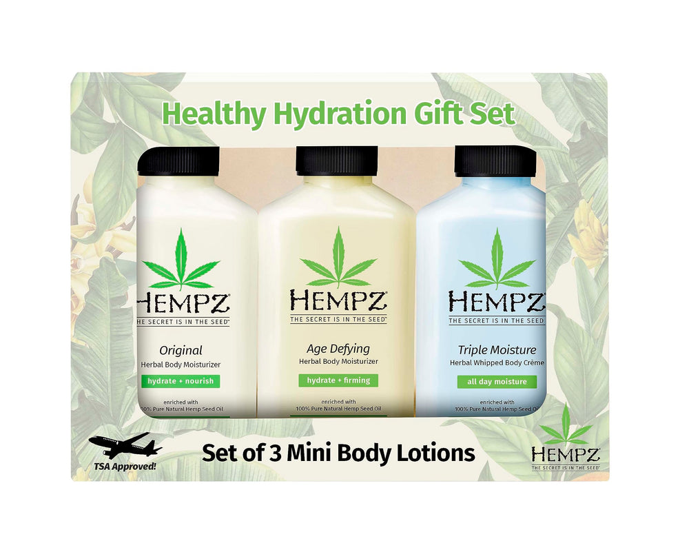 Hempz conjunto de 3 cremas corporales mini para hidratación profunda