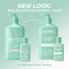 Hempz Loción Corporal Pepino y Aloe: aceite de cáñamo para nutrición suave.