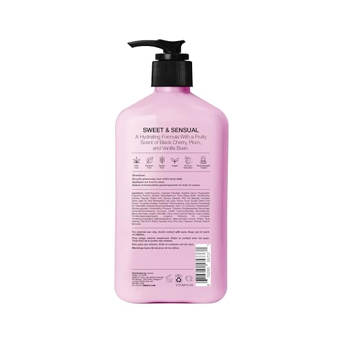 Hempz loción corporal de cereza, textura cremosa que suaviza la piel y deja aroma delicioso