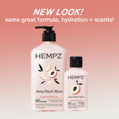 Loción Hempz Durazno Jugoso aplicación rápida y no grasa.