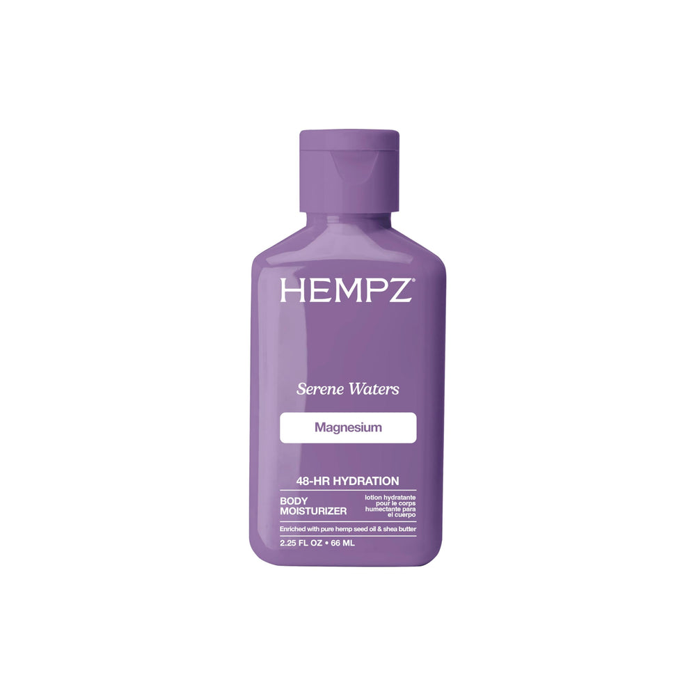 Hempz Mini Loción de Magnesio Serene Waters frasco para uso diario y relajación.
