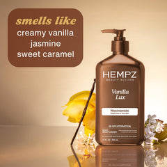 Hempz Mini Vanilla Lux ingredientes vegetales, cuidado vegano sin parabenos.