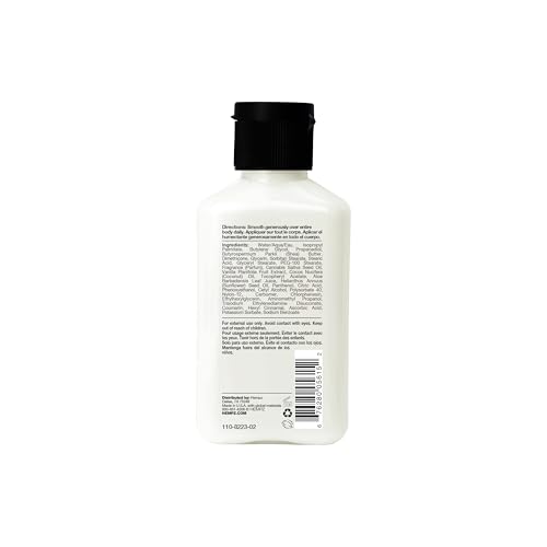 Texture close-up of Hempz lotion showing creamy vanilla coconut formula.