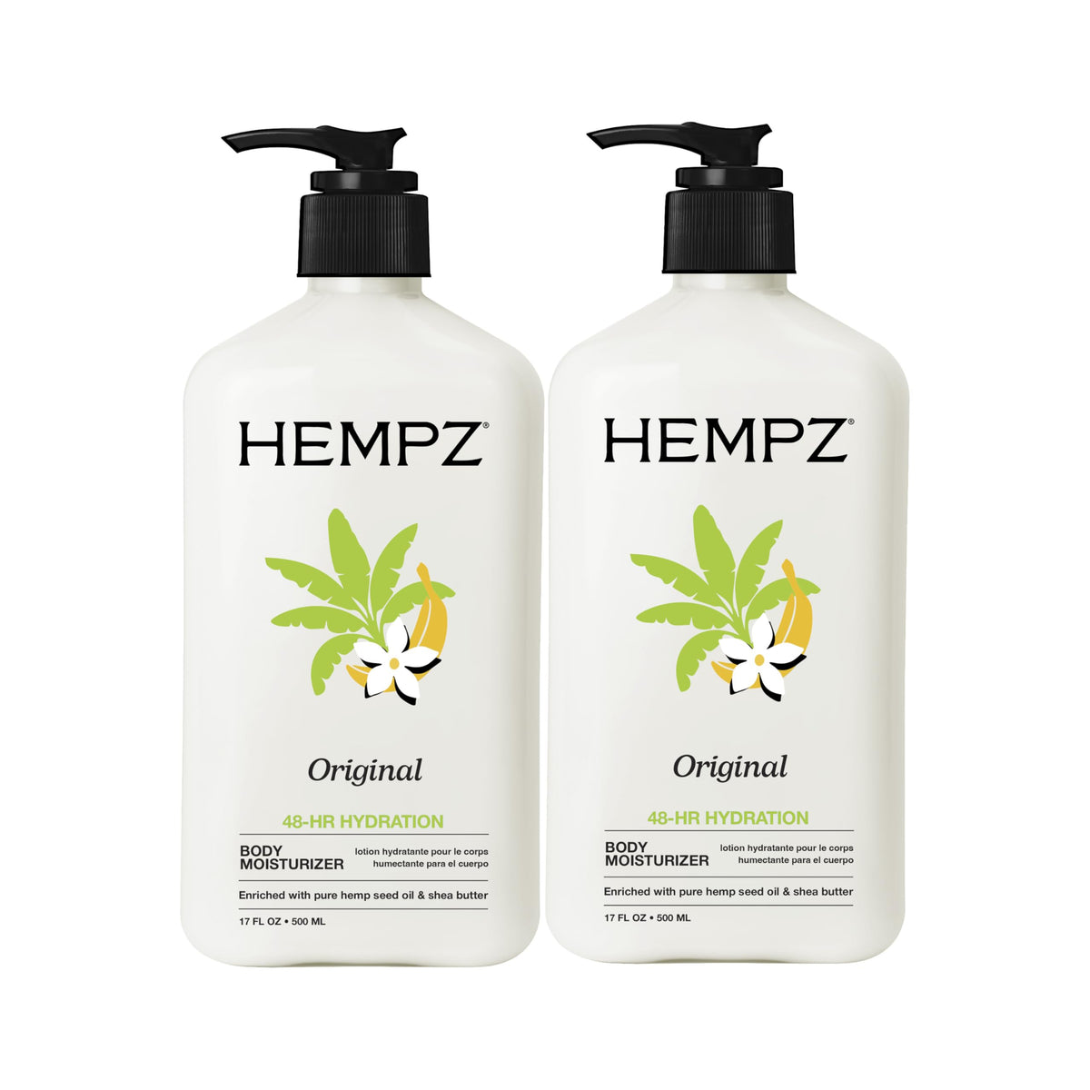 Hempz Original bottle featuring natural hemp seed oil for deep hydration