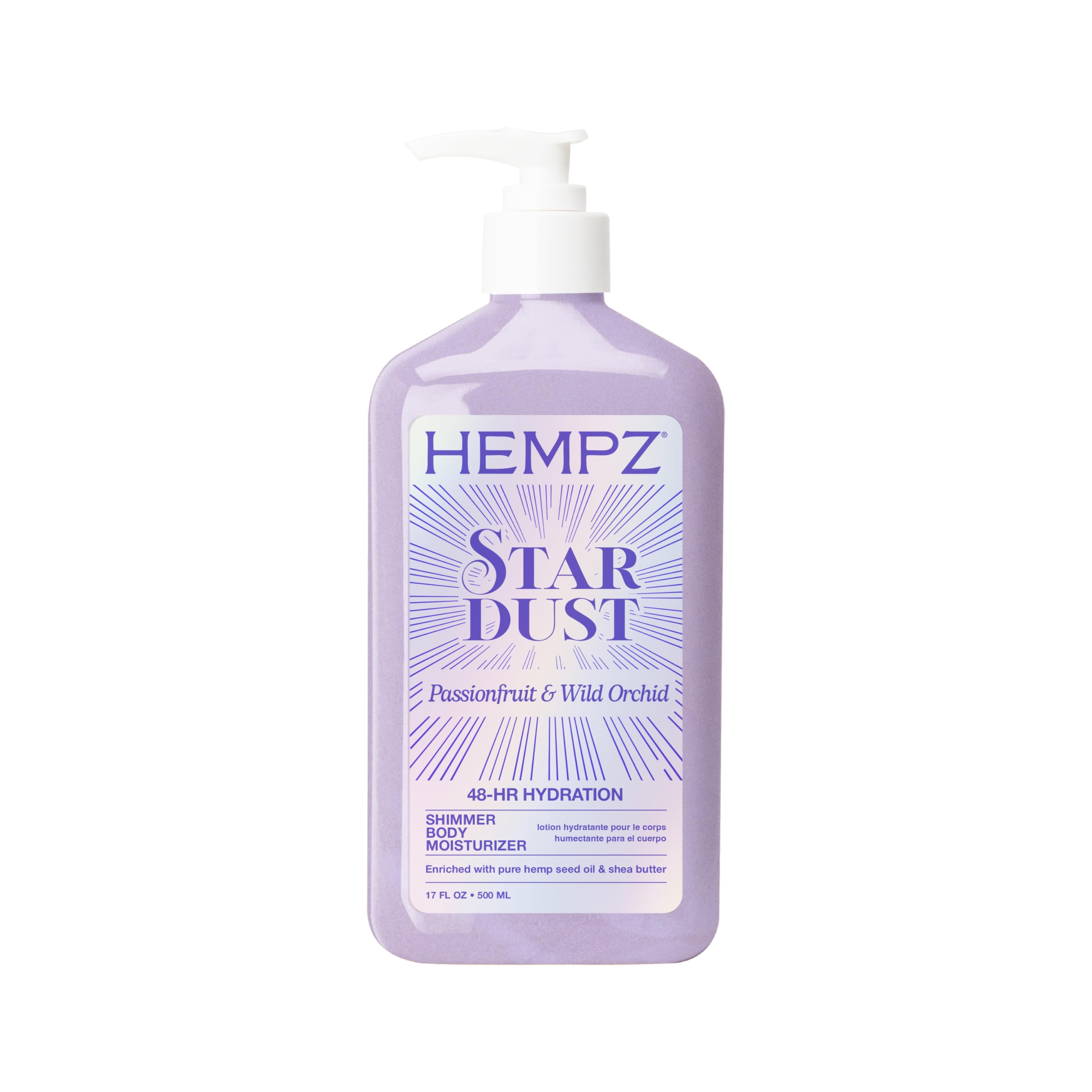 Hempz Star Dust bottle front showing radiant glow and hydration