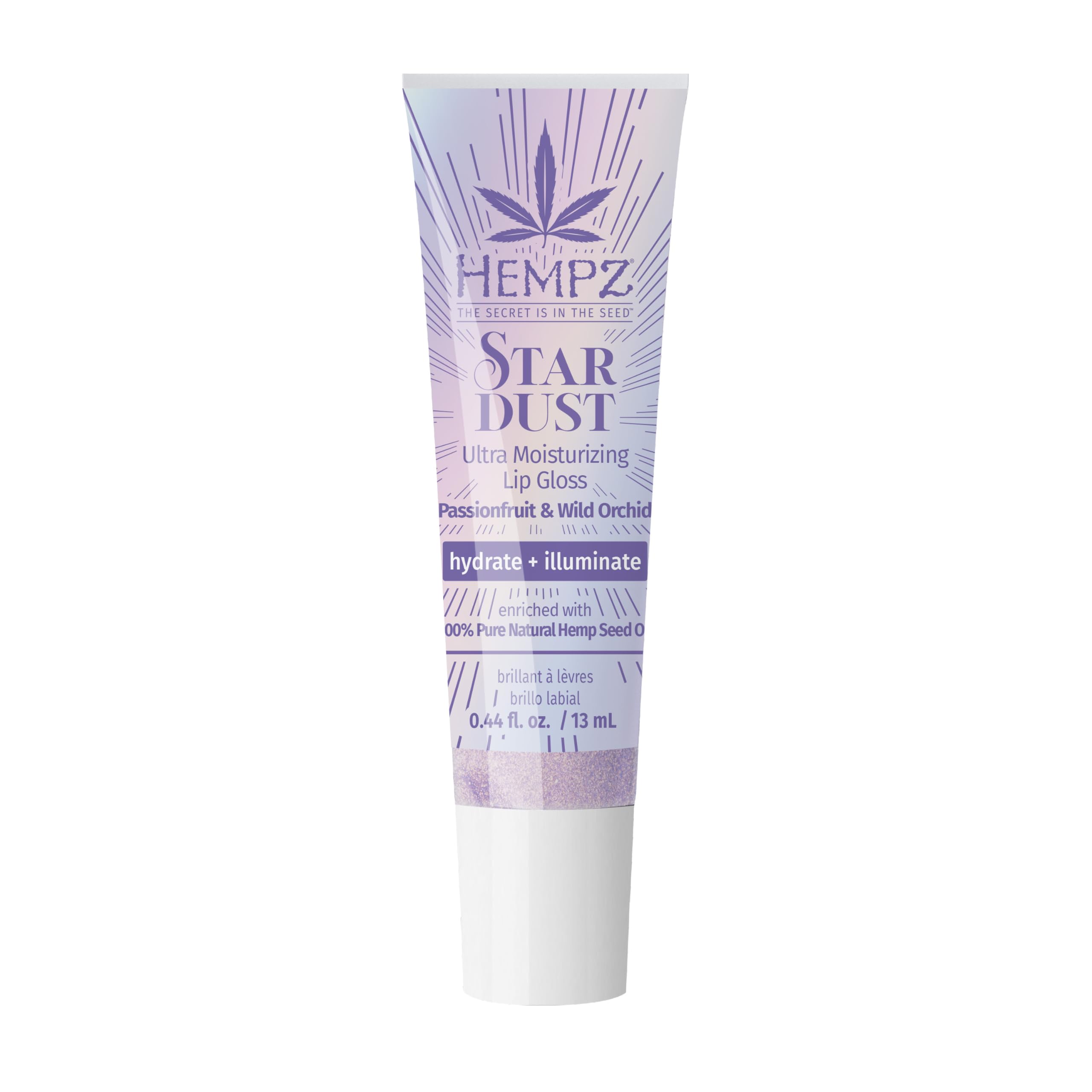 Hempz Star Dust Brillo Labial Iridiscente para labios hidratados y radiantes.