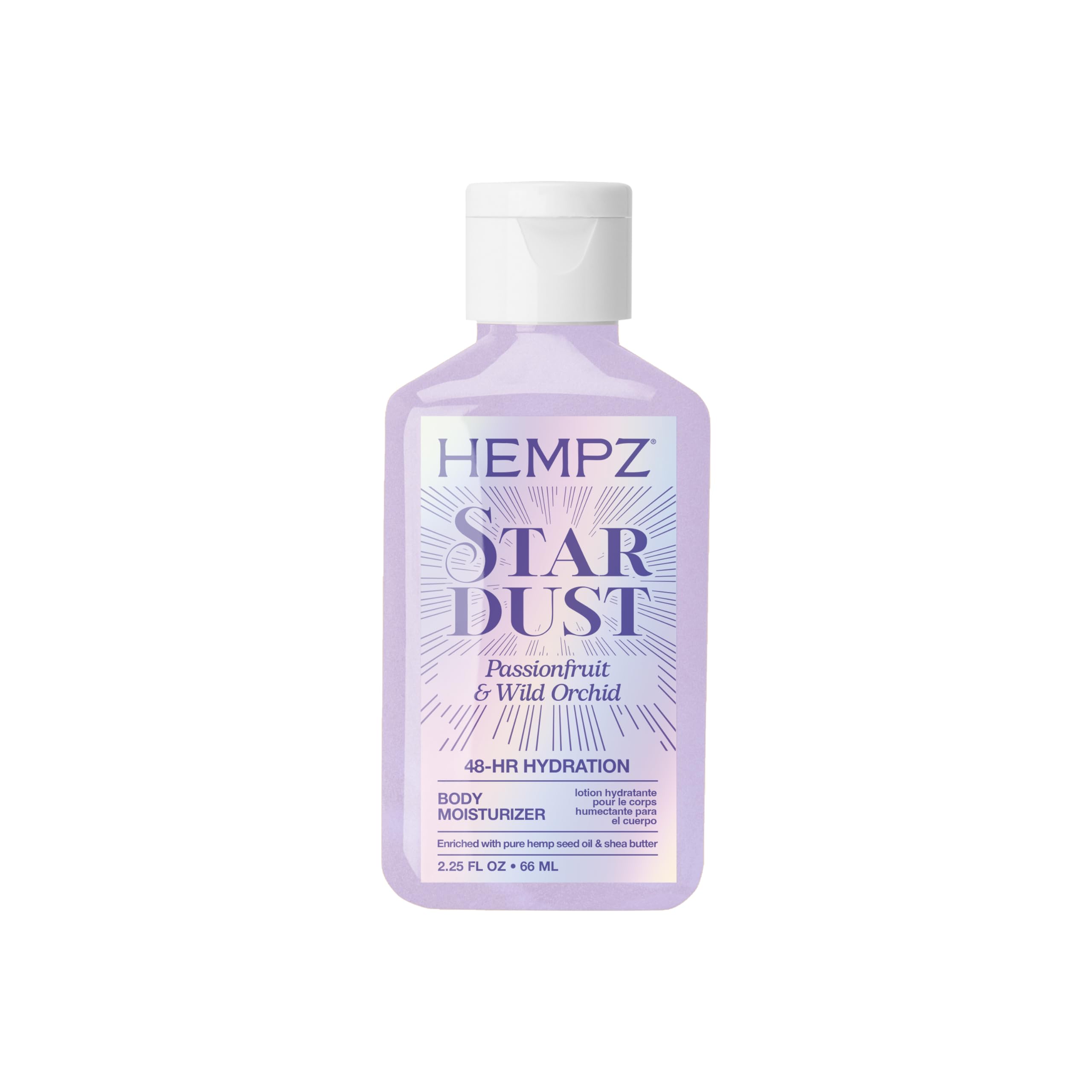 Hempz Star Dust: crema corporal brillo iridiscente para hidratación suave y luminosidad diaria.