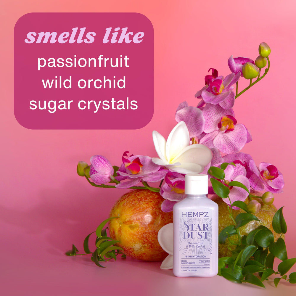 Hempz Star Dust: hidratante con aceite de semilla de cáñamo para piel calmada y nutrida.