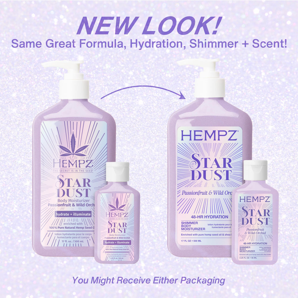 Hempz Star Dust iridescent shimmer on skin for subtle sparkle
