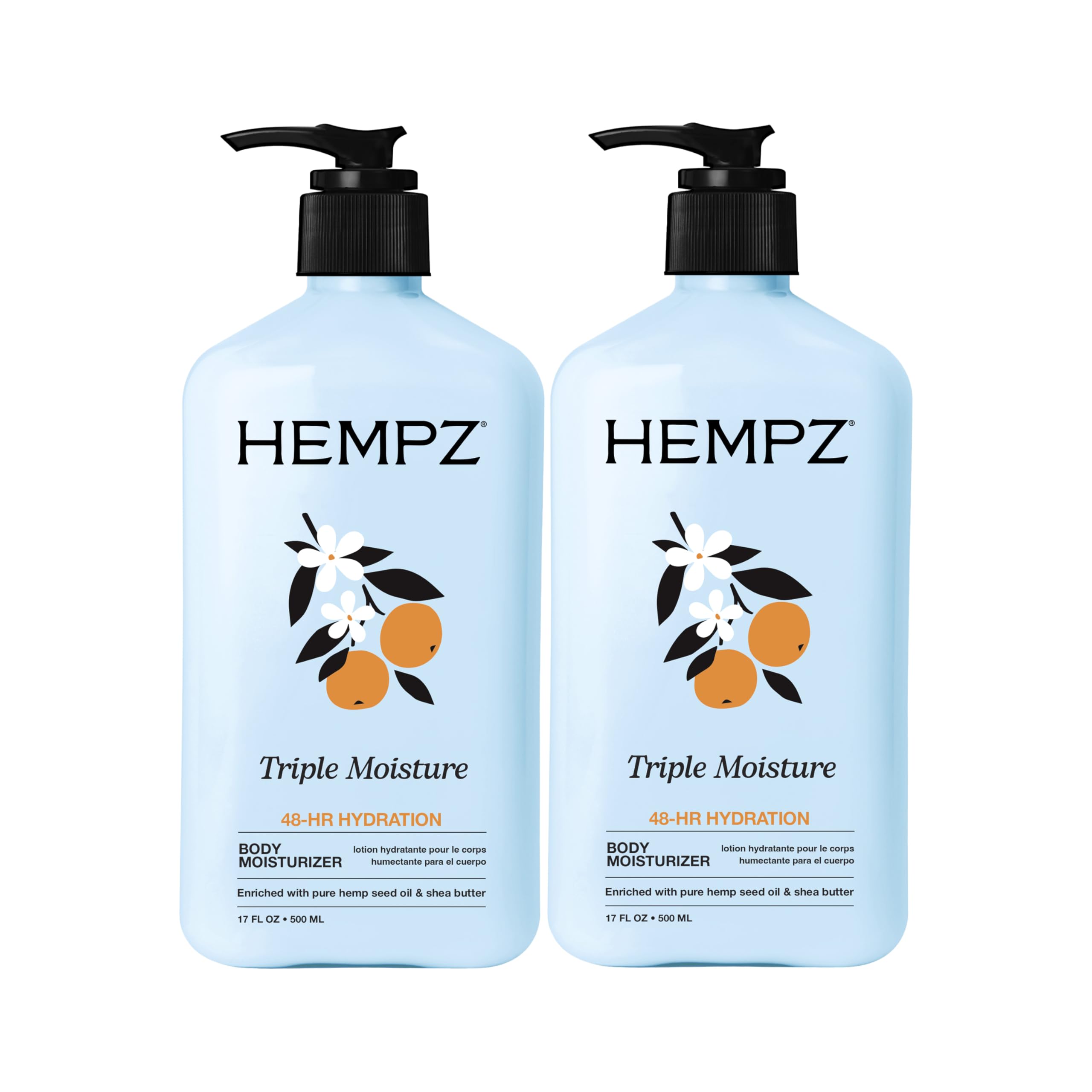 Hempz Triple Moisture Whipped Body Creme Pack of 2 provides silky hydration for daily skin care.