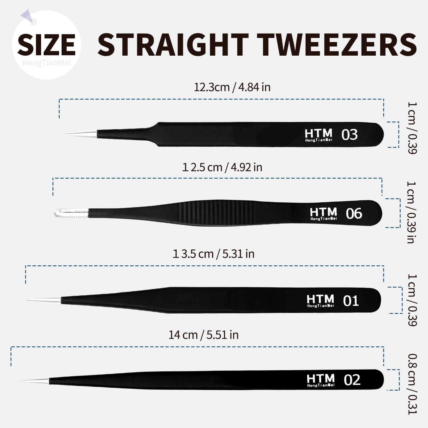 HengTianMei curved tweezer for precise gripping in tight spaces.