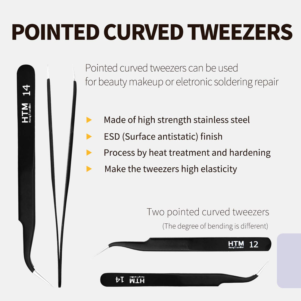 HengTianMei sharp pointed tweezer for tiny hairs and debris.
