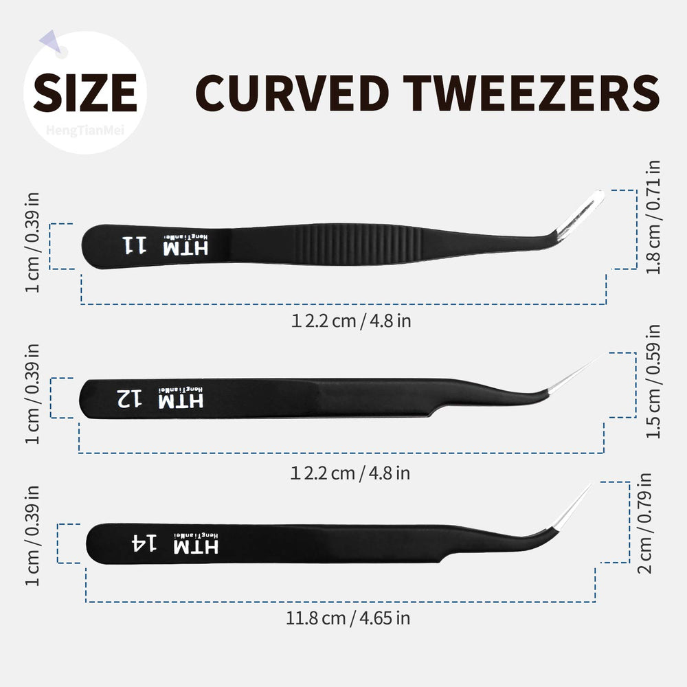 HengTianMei serrated tweezer with textured grip for stable handling.