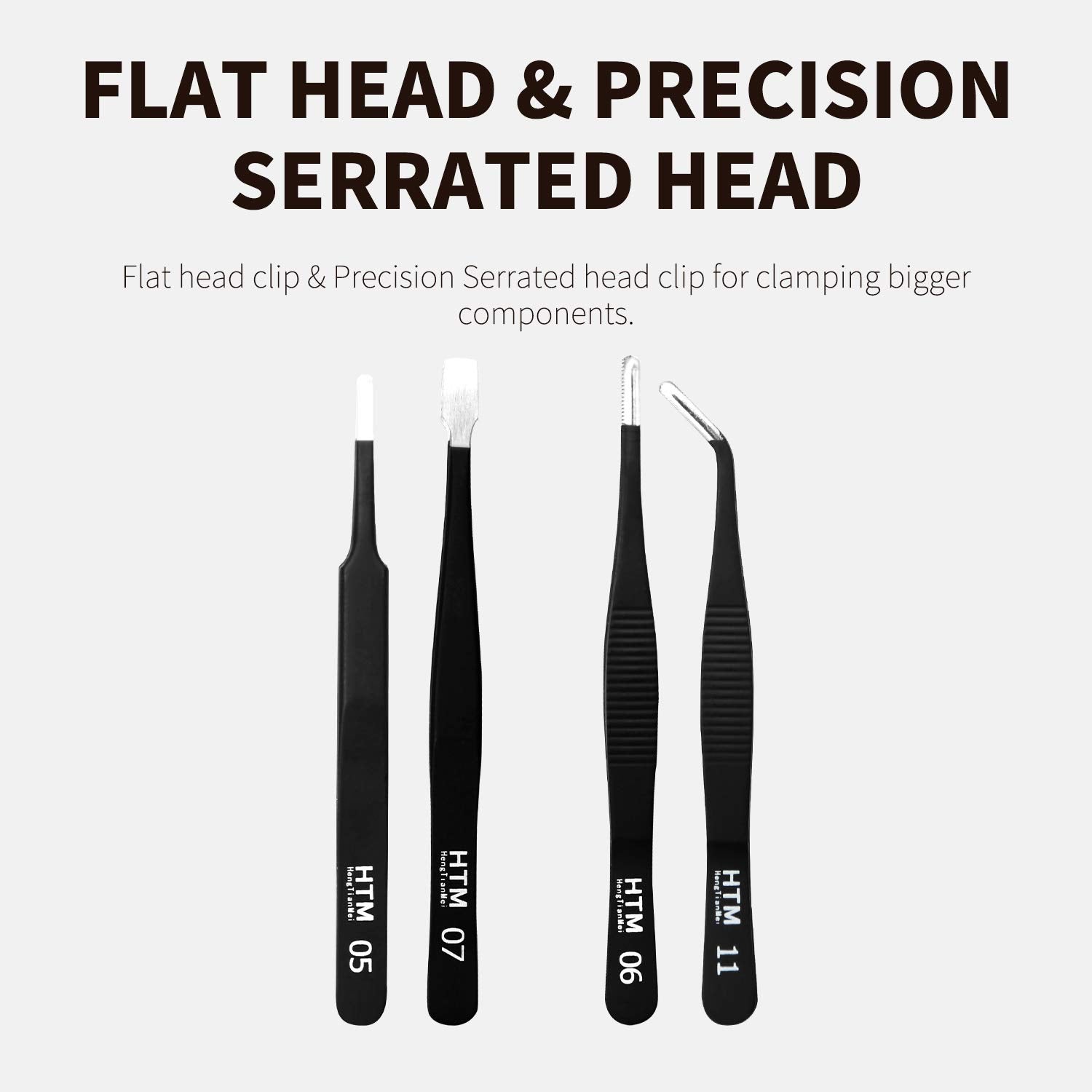 HengTianMei blade bevel head tweezers for precise eyebrow and hair plucking.