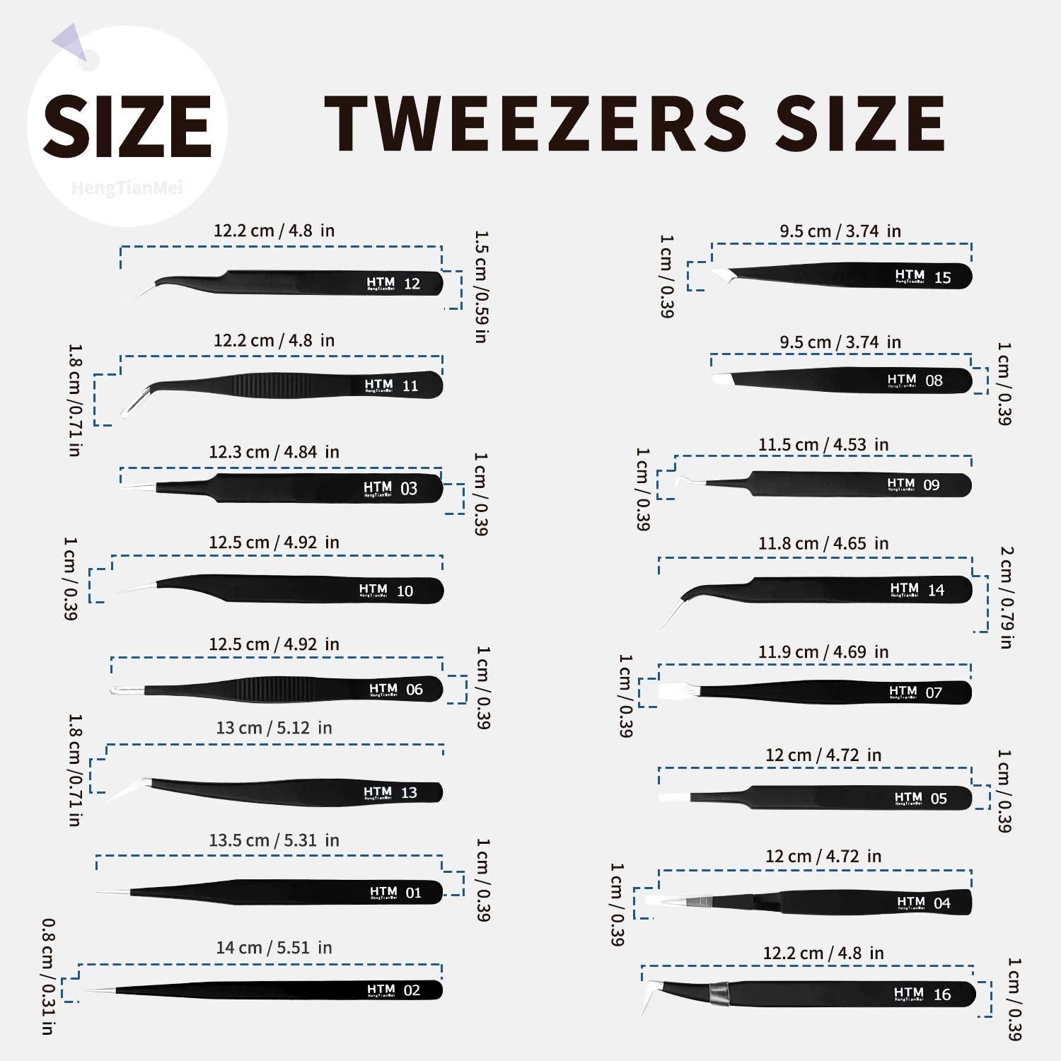 HengTianMei curved-mouth tweezers for blackhead removal with control.