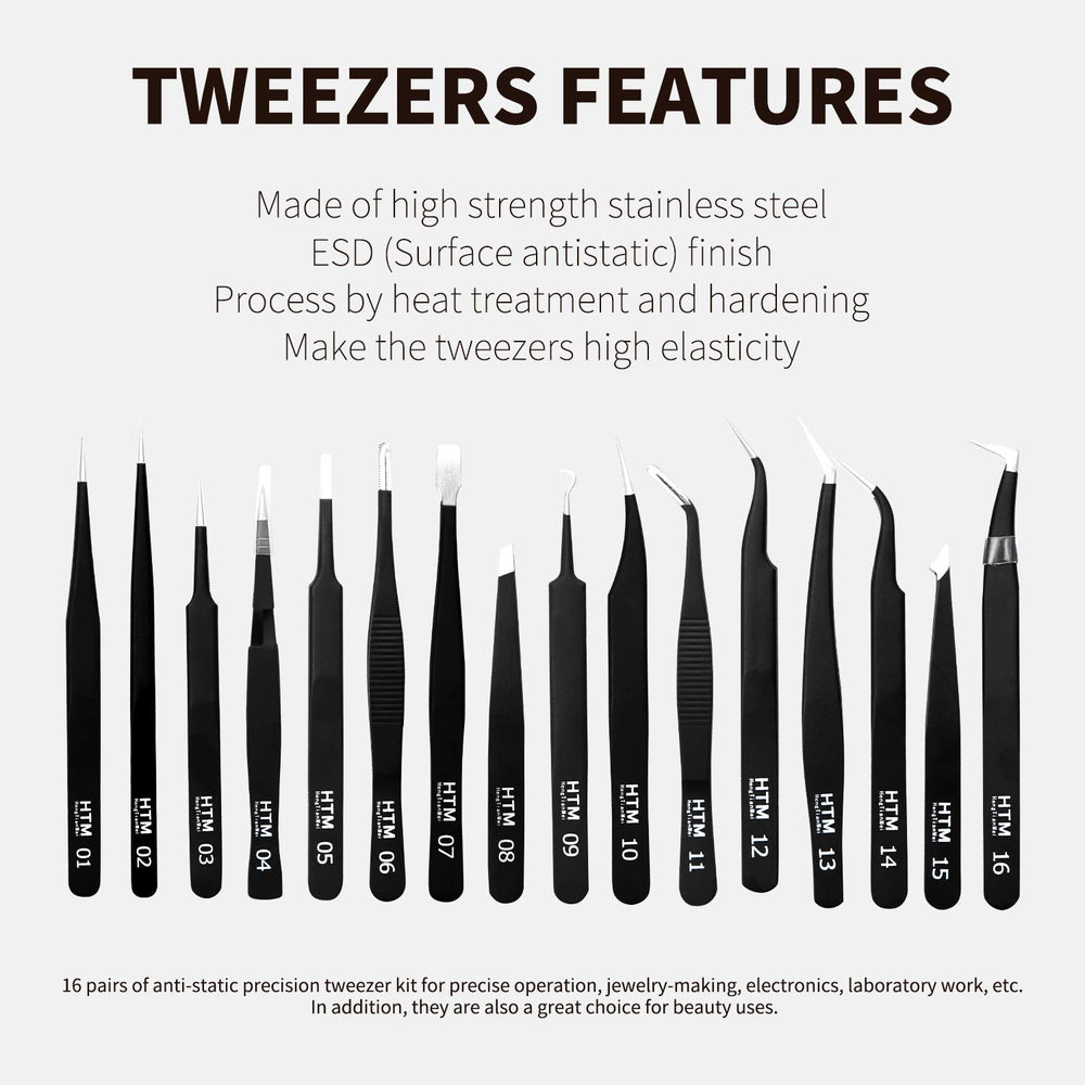 HengTianMei anti-static stainless tweezers protect sensitive electronics during assembly.