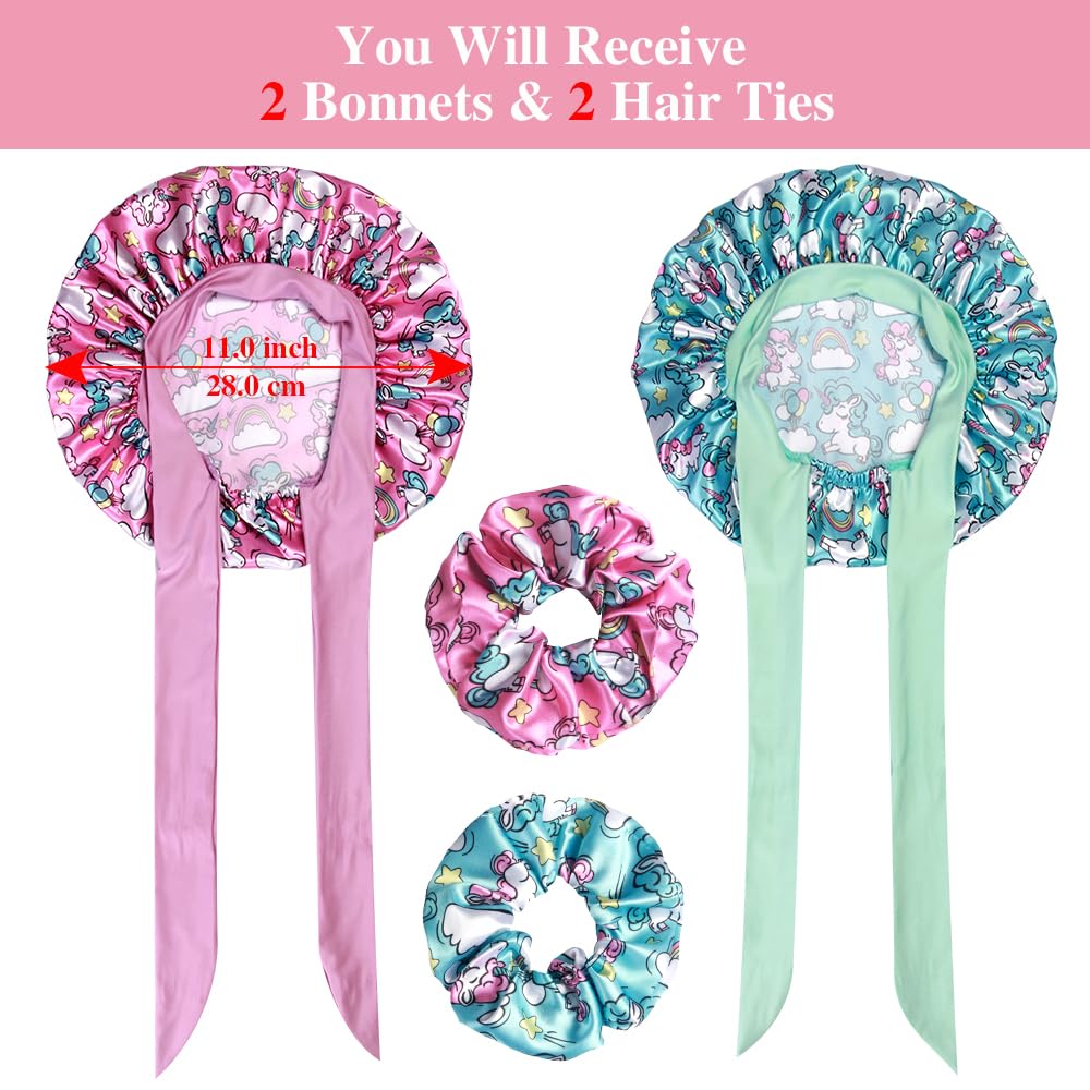 Heniho 2+2 satin scrunchies for kids protect hair and reduce frizz.